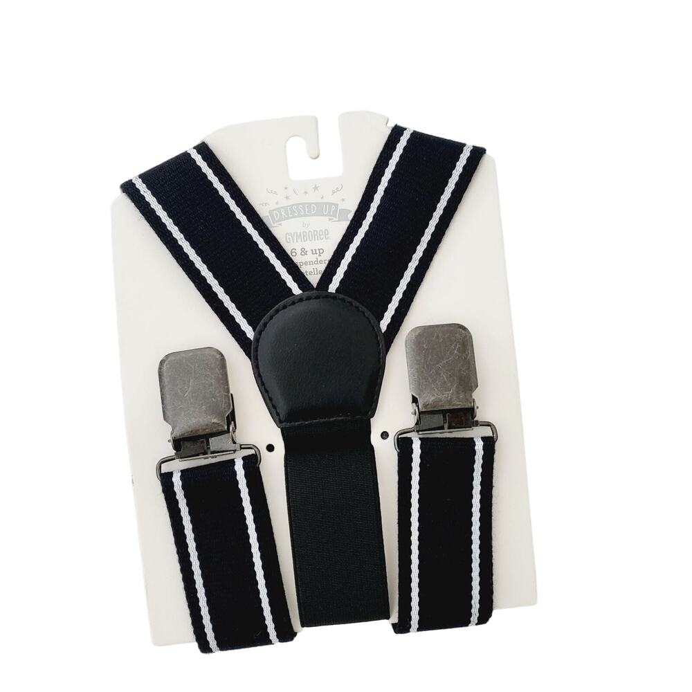 6+ New Gymboree dresses up navy suspenders